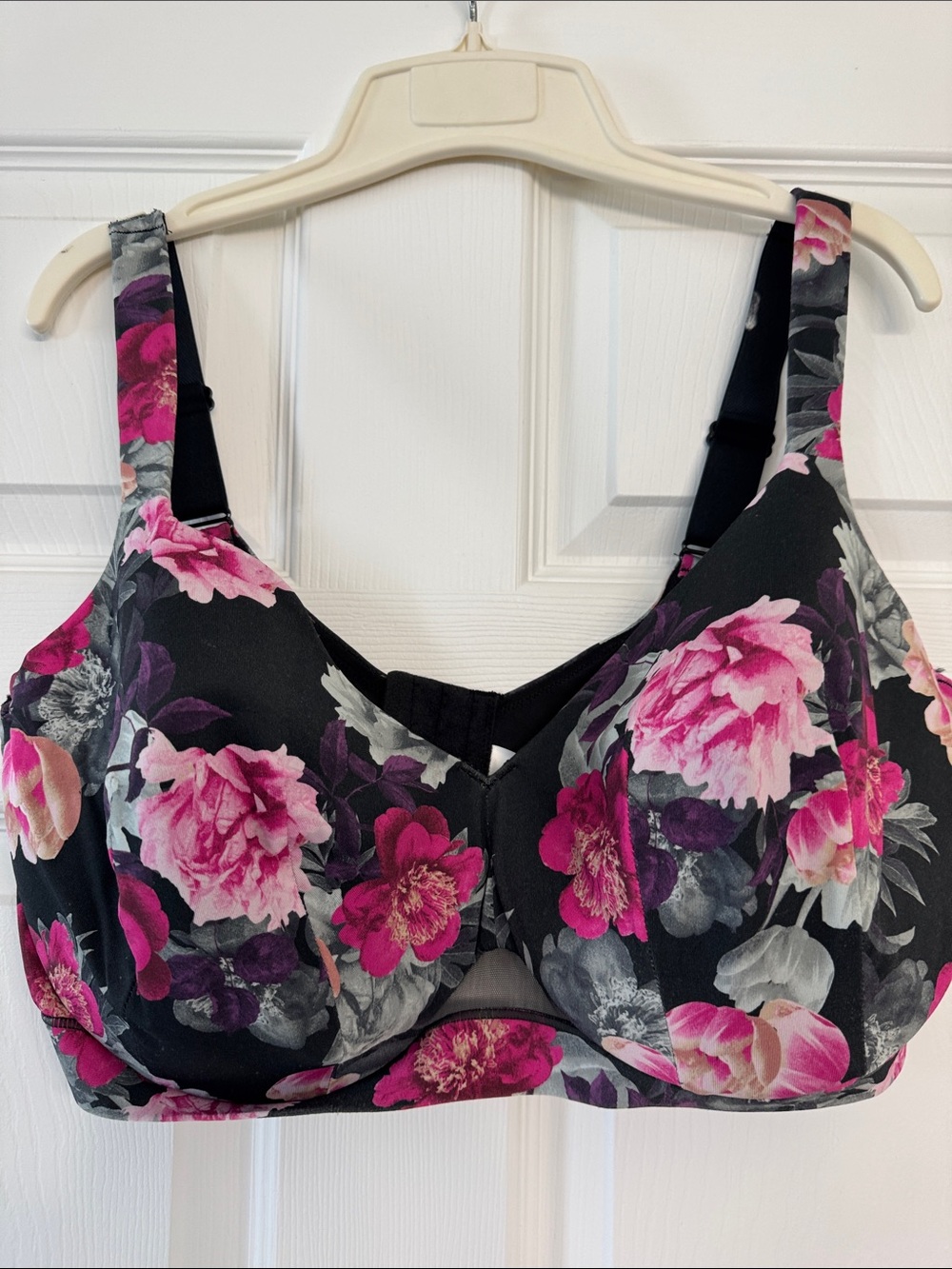 Cacique Black Bra Floral Bra